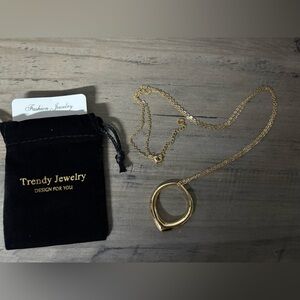 Long Gold Necklace with Pendant